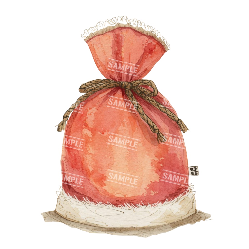 『present』水彩画風 背景透過PNG素材 41点セット