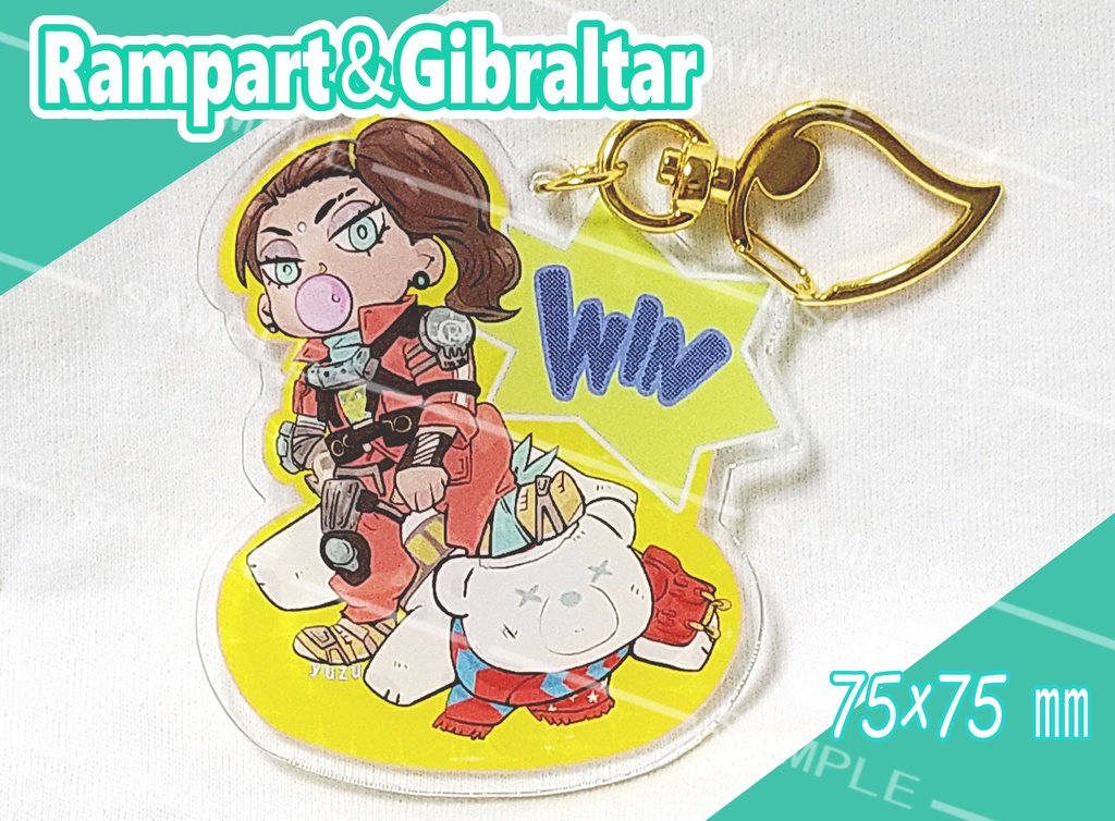 大きめサイズ　 ランパート&白くまジブ アクリルキーホルダー　75㎜　※現品のみ