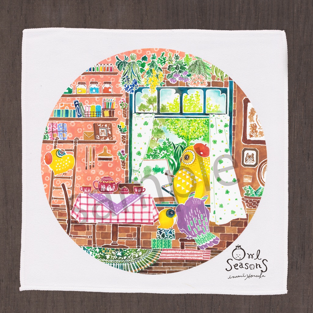 マイクロファイバーハンカチ Owl Seasons 春 泉はるか Booth