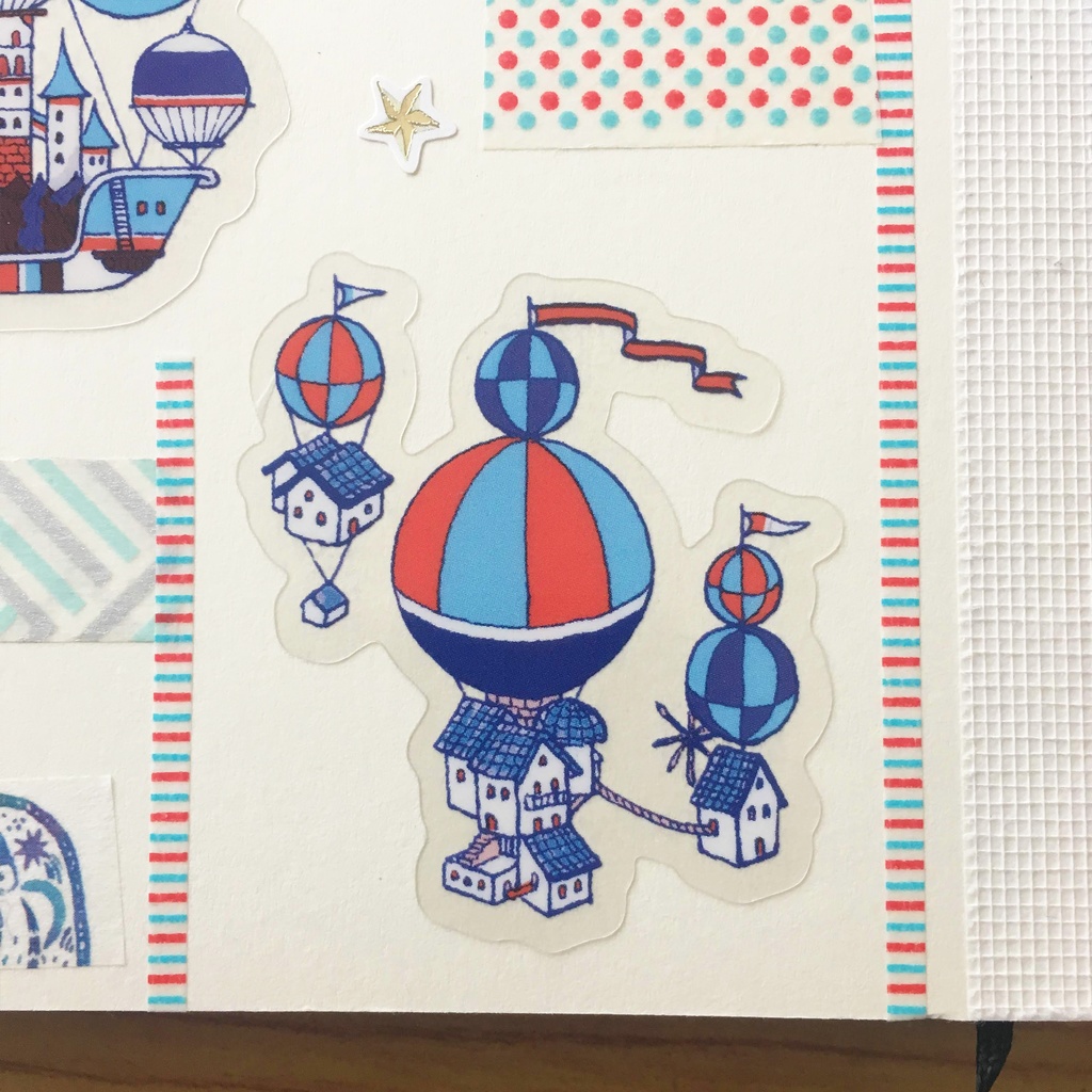 クリアステッカー02【耐水】飛行船都市_02スカイブルー