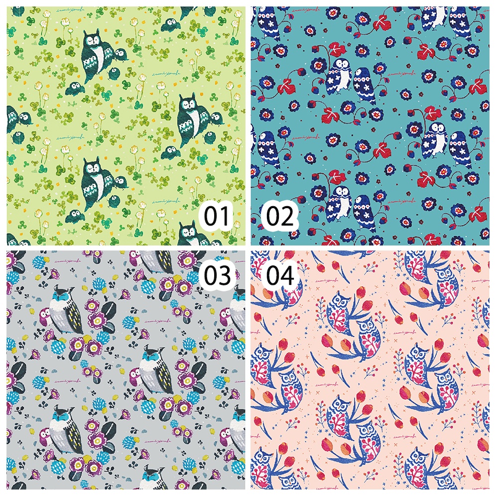 ポストカード(同柄2枚セット) フクロウと植物