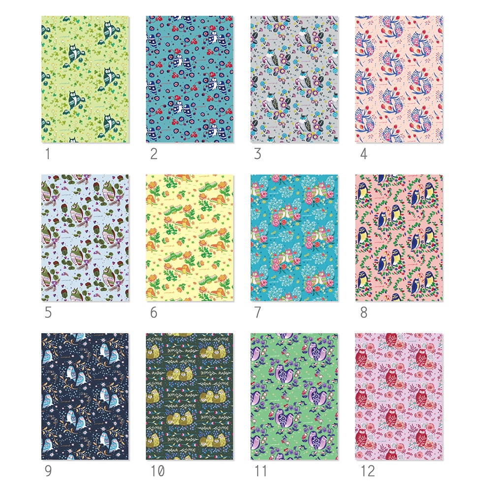 ポストカード(同柄2枚セット) フクロウと植物