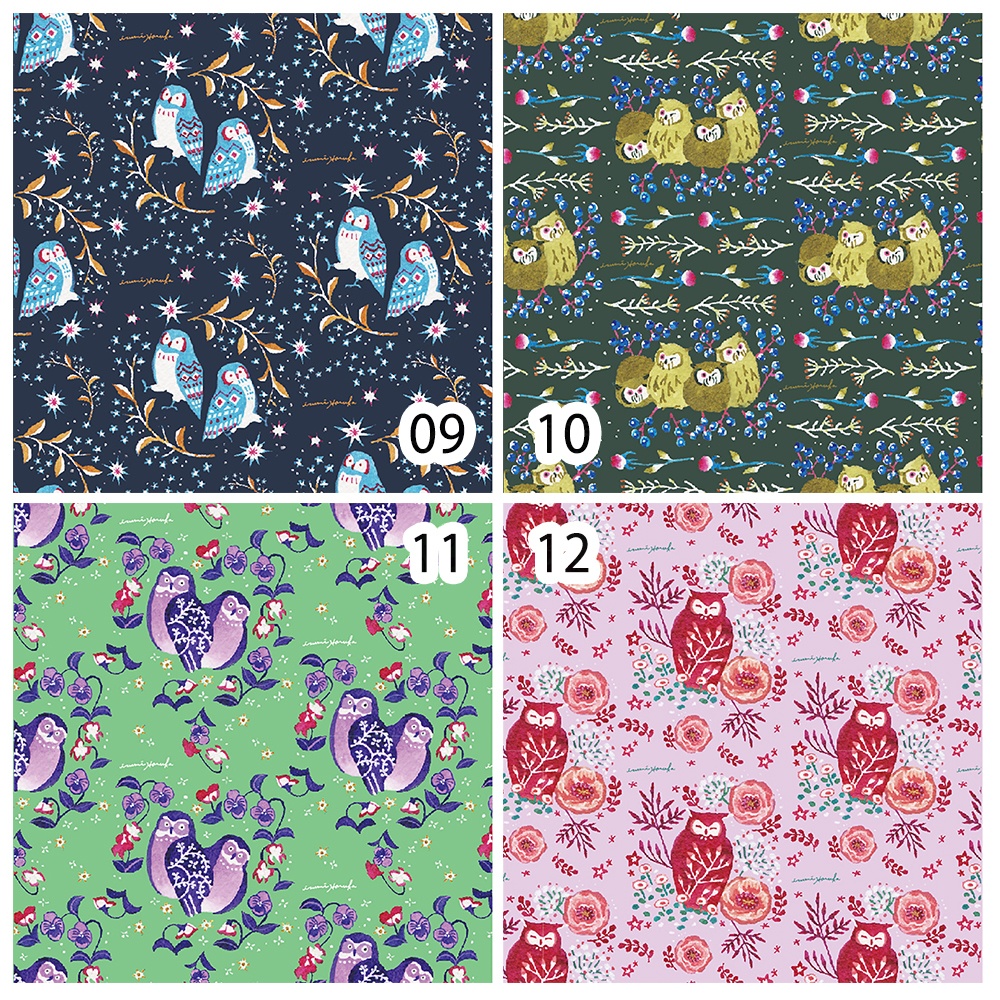 ポストカード(同柄2枚セット) フクロウと植物