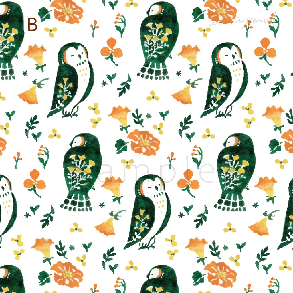 レターセット フクロウ花柄 4種