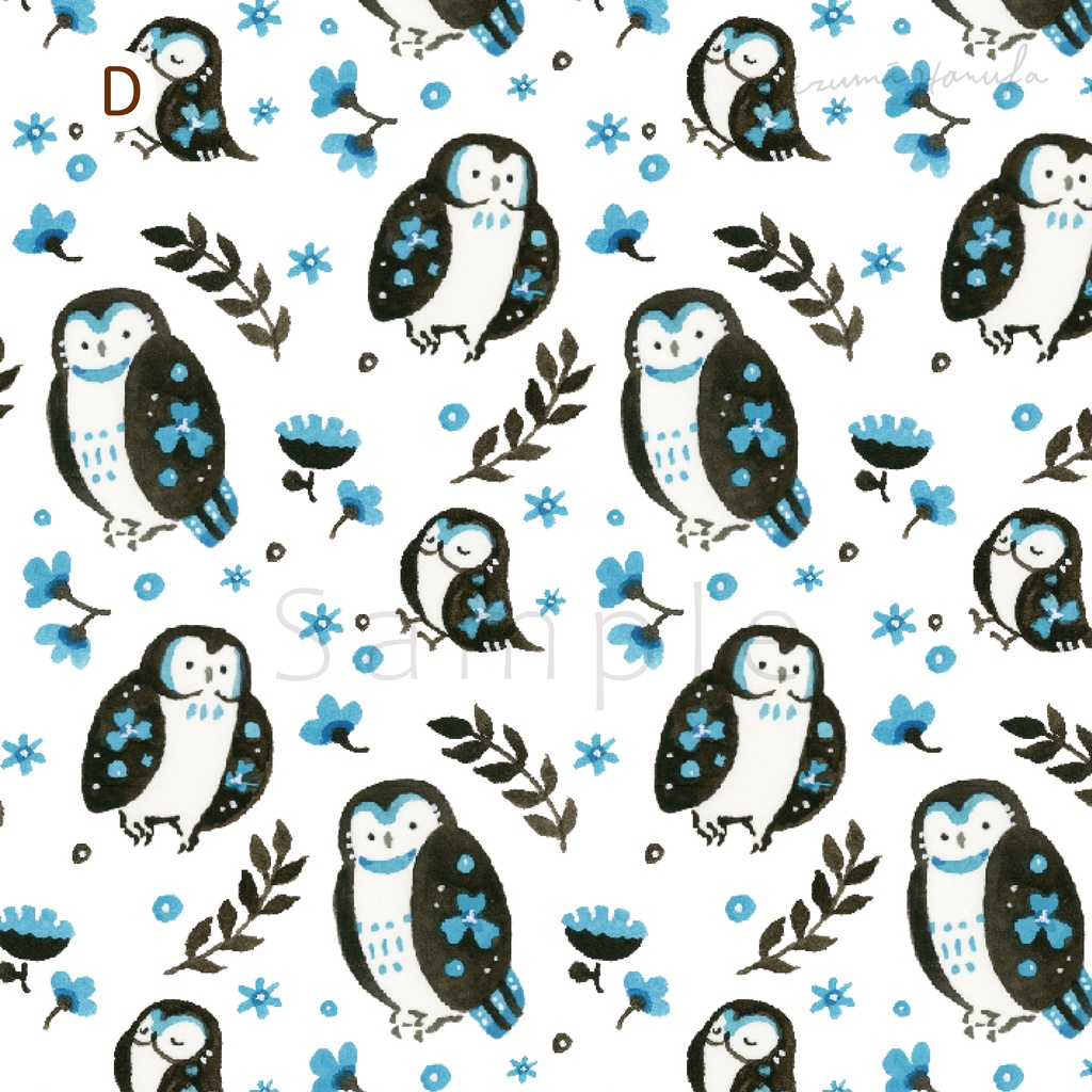 レターセット フクロウ花柄 4種