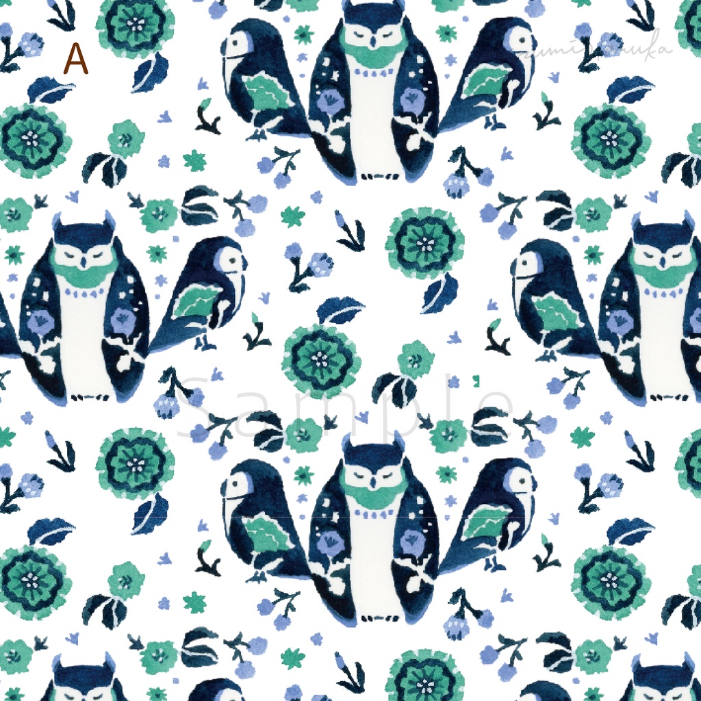 レターセット フクロウ花柄 4種