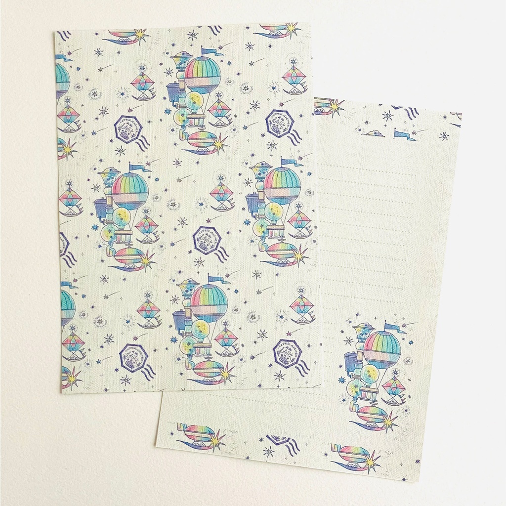 レターセット 飛行船都市3種