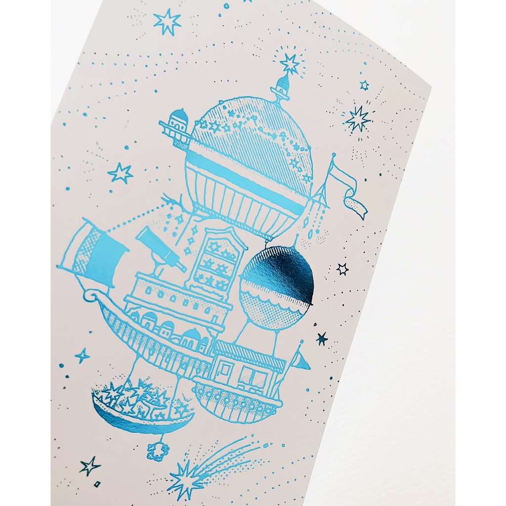 箔押しポストカード【飛行船都市 淡輝星のJAM POT】