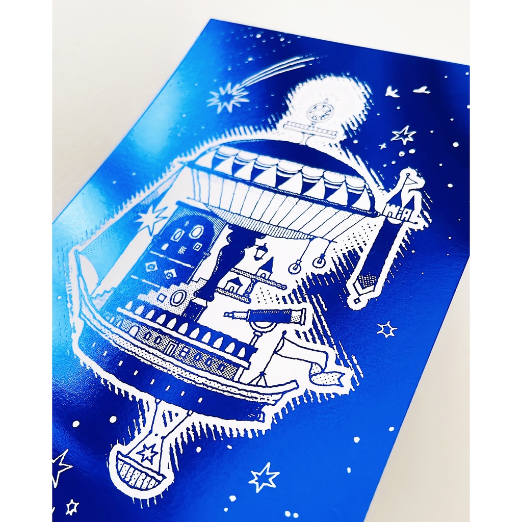 箔押しポストカード【飛行船都市 青夜星のGuignol】