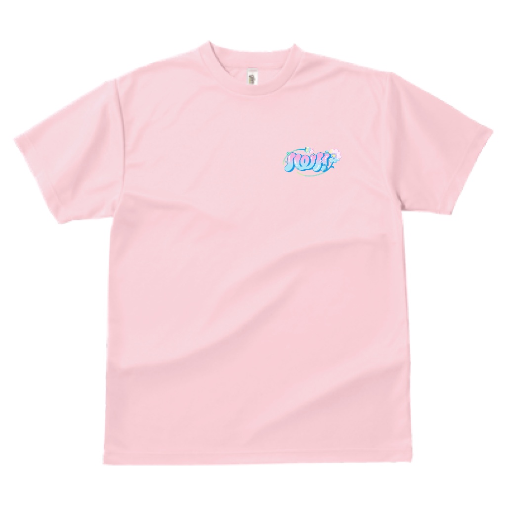 【ピンク】IWI!メンカラロゴ・ドライTシャツ