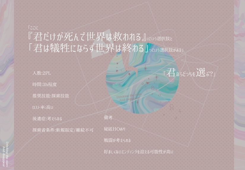 【CoC】いつかの星の続きを忘却の君と