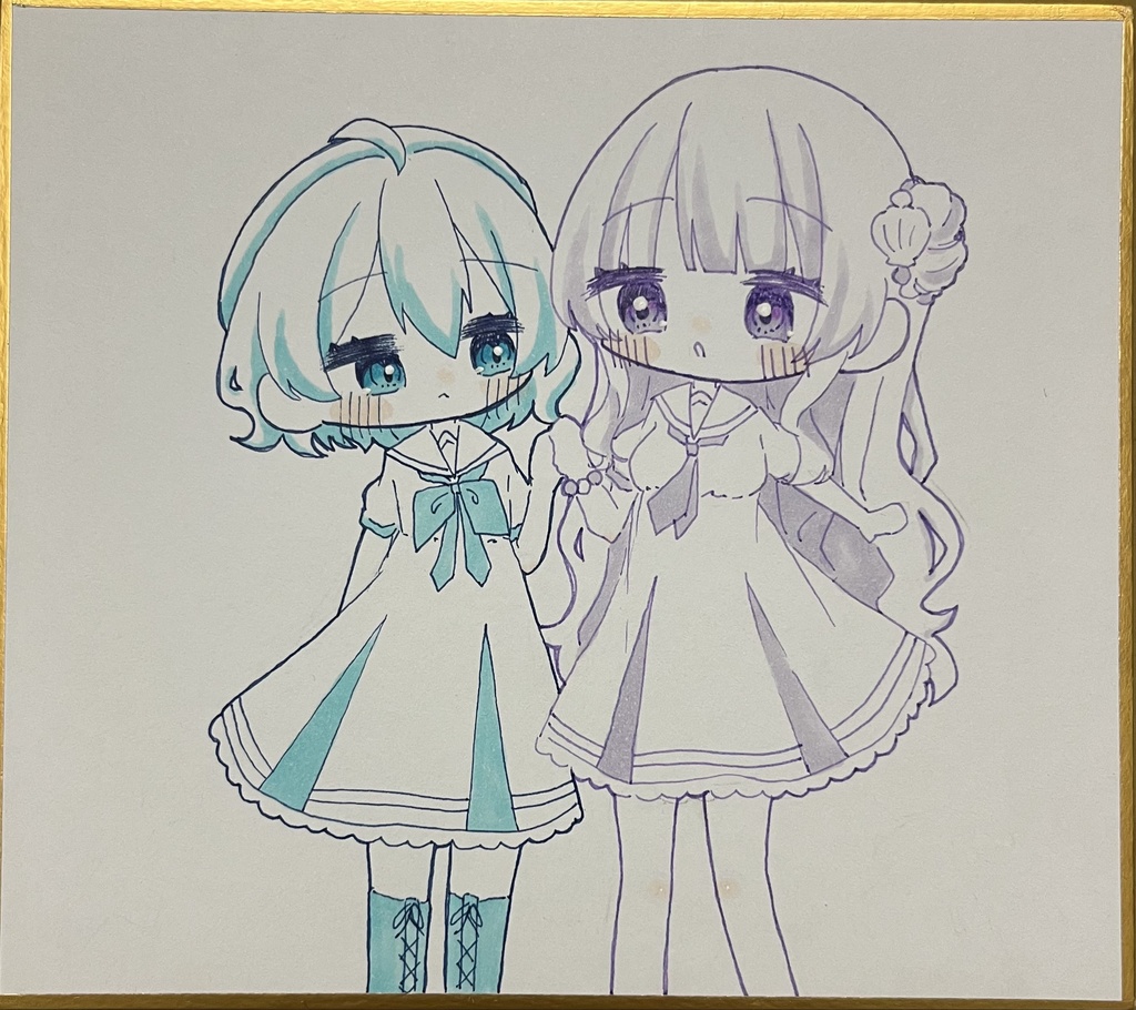 イラスト色紙 ルル＆スーズ