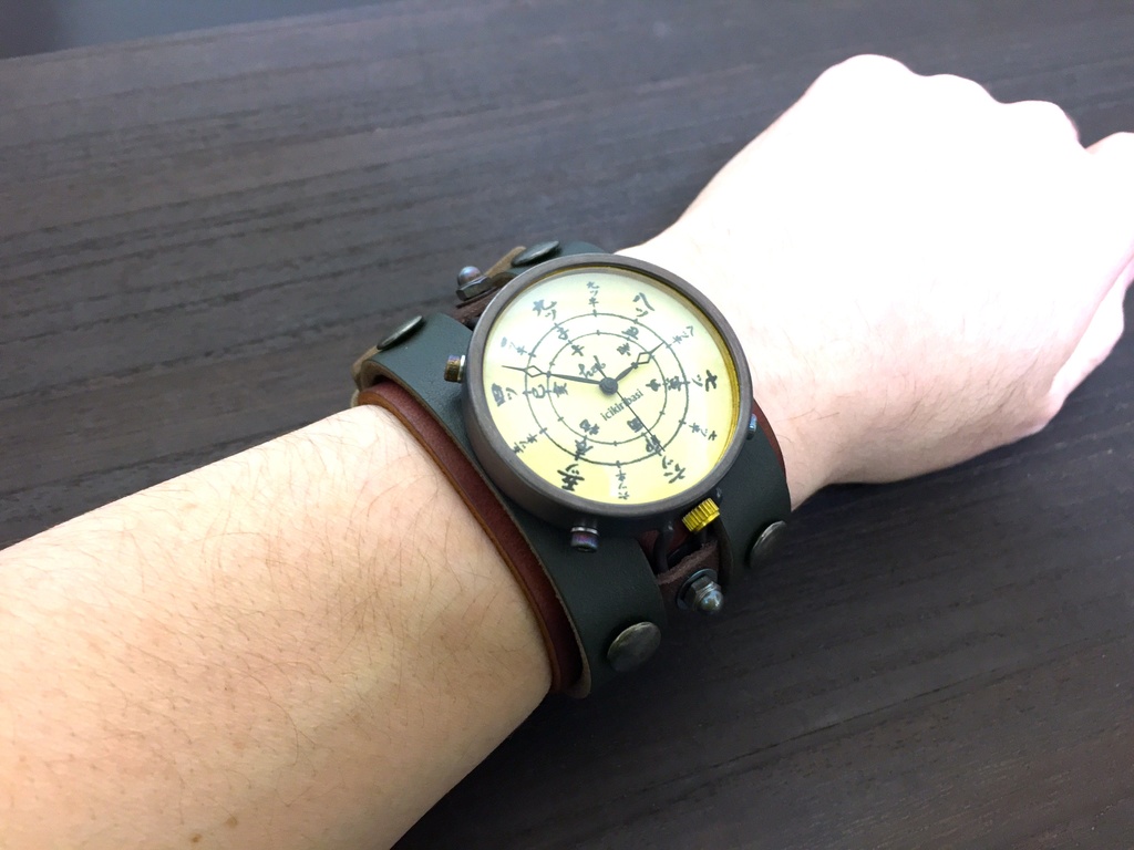 「スプートニク」はる時計 オリジナル手作り時計 文字盤:3I ベルト色:GR