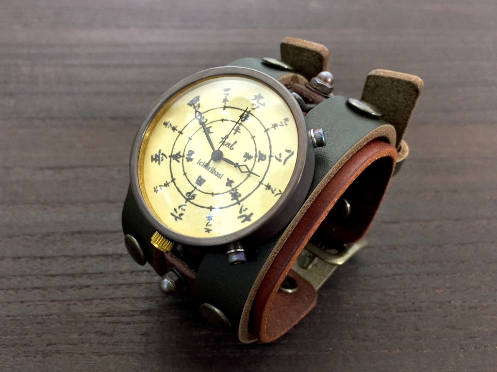 「スプートニク」はる時計　オリジナル手作り時計　文字盤：3I　ベルト色：GR