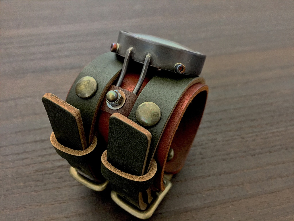 「スプートニク」はる時計 オリジナル手作り時計 文字盤:3I ベルト色:GR