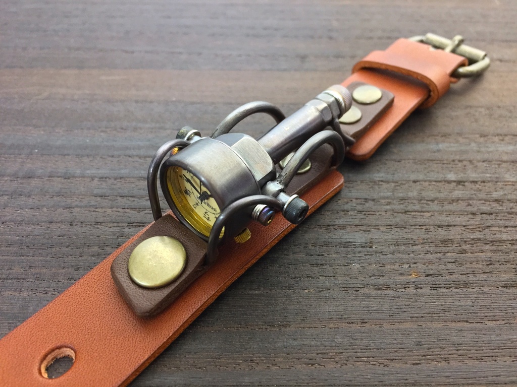 「ガリレオ」はる時計 オリジナル手作り時計 文字盤:2R ベルト色:BR