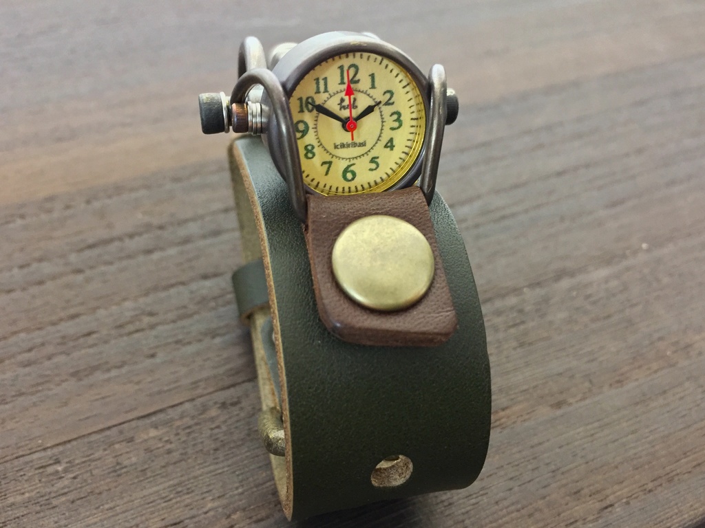 「ガリレオ」はる時計 オリジナル手作り時計 文字盤:2S ベルト色:GR