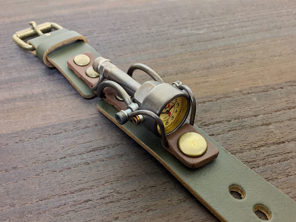 「ガリレオ」はる時計 オリジナル手作り時計 文字盤:2S ベルト色:GR