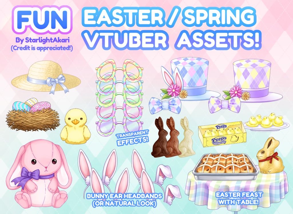 Vtuber / PNGtuber Easter Asset Collection イースター