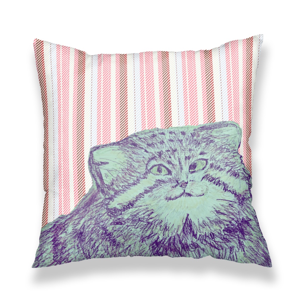 めずらしいマヌルネコ (クッションカバー)