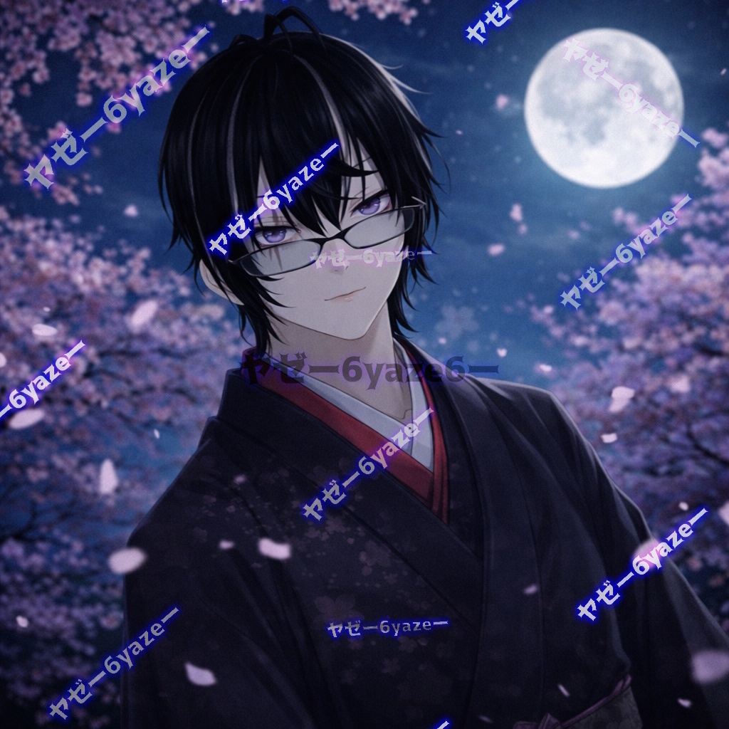 💟 桜散る満月の夜桜背景 💟 夜宵くんのイメージ背景です!