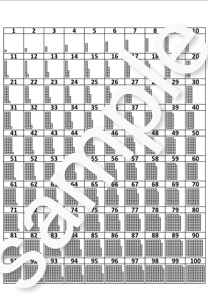 【A3サイズ】1~100までの数を楽しく学べる!数字表セット(カラー・白黒)