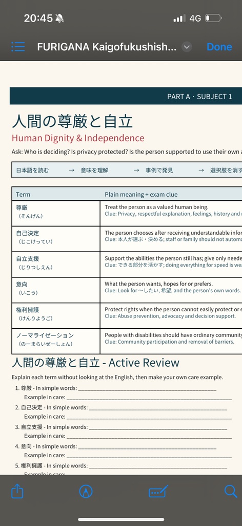 介護福祉士 Exam Reviewer |Furigana|125 Mock Questions + Study Guide