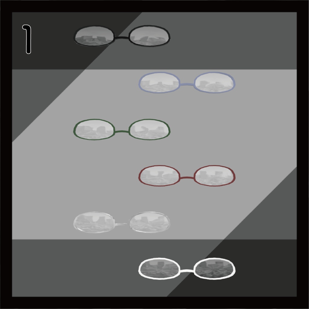 VRChat想定3Dアクセサリー【Float Glasses】