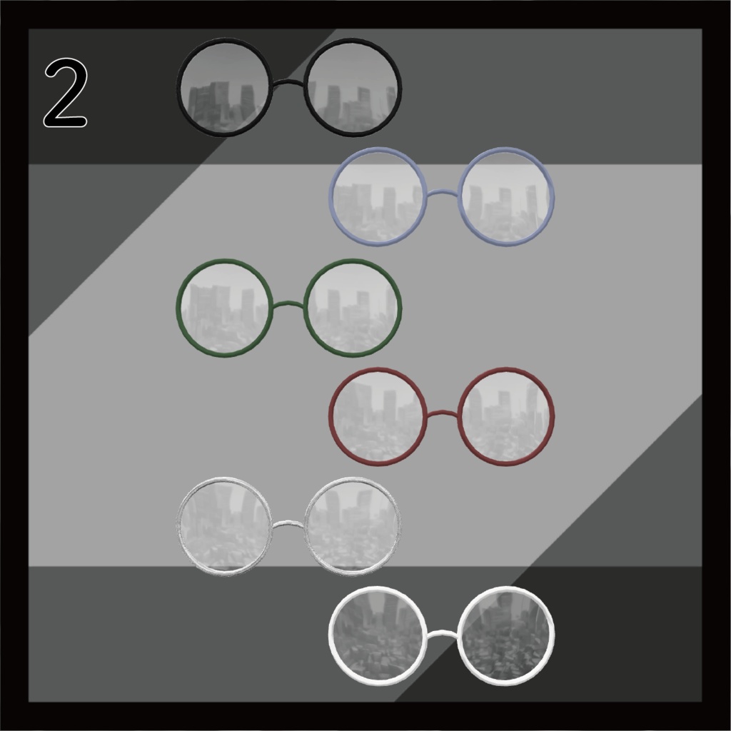 VRChat想定3Dアクセサリー【Float Glasses】