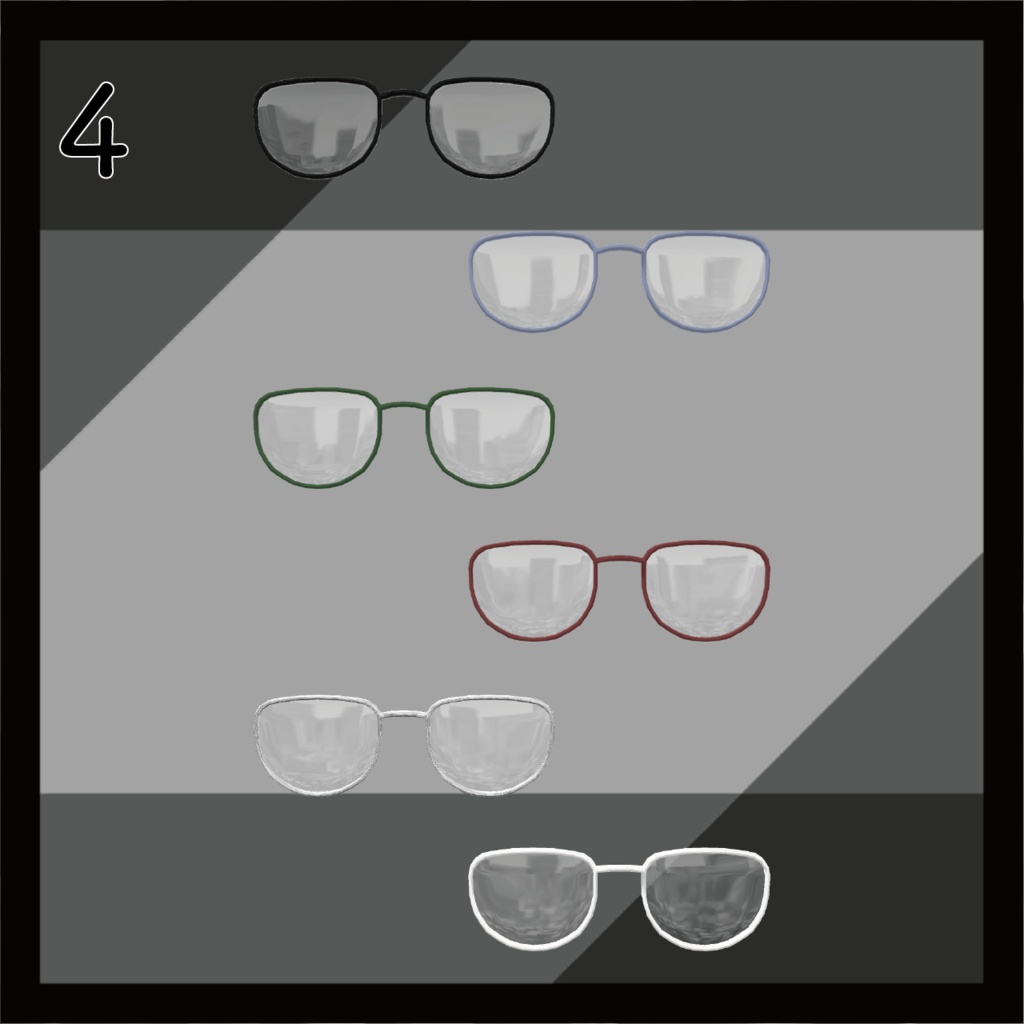 VRChat想定3Dアクセサリー【Float Glasses】