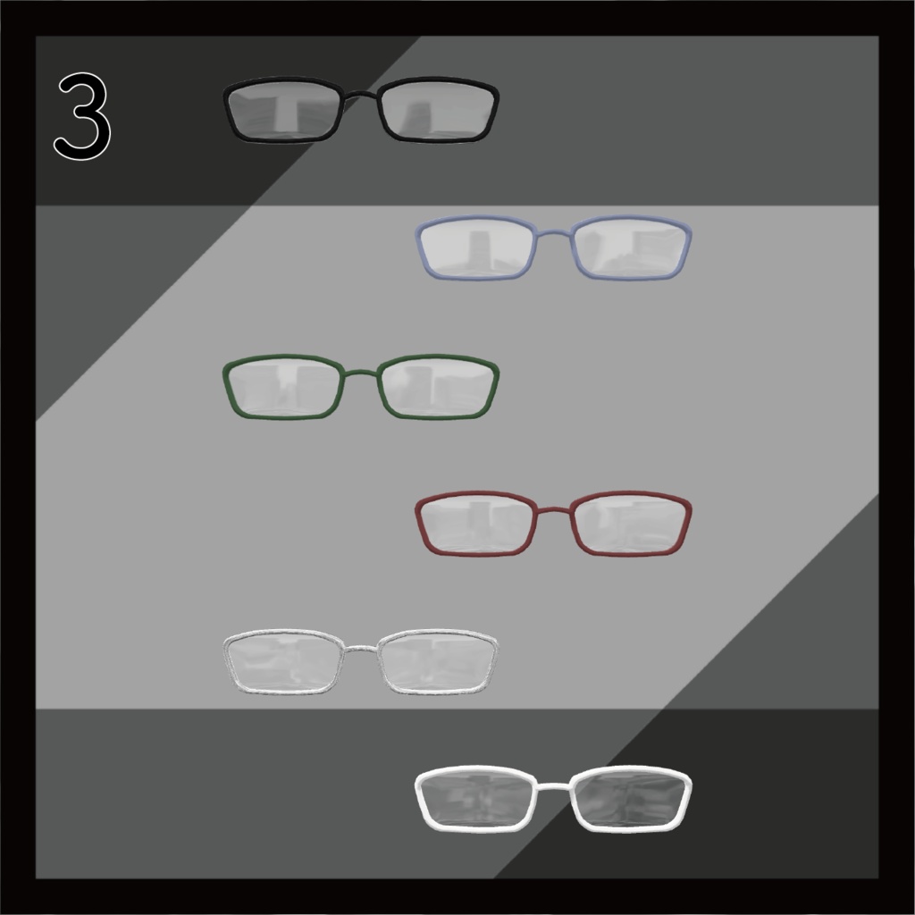 VRChat想定3Dアクセサリー【Float Glasses】