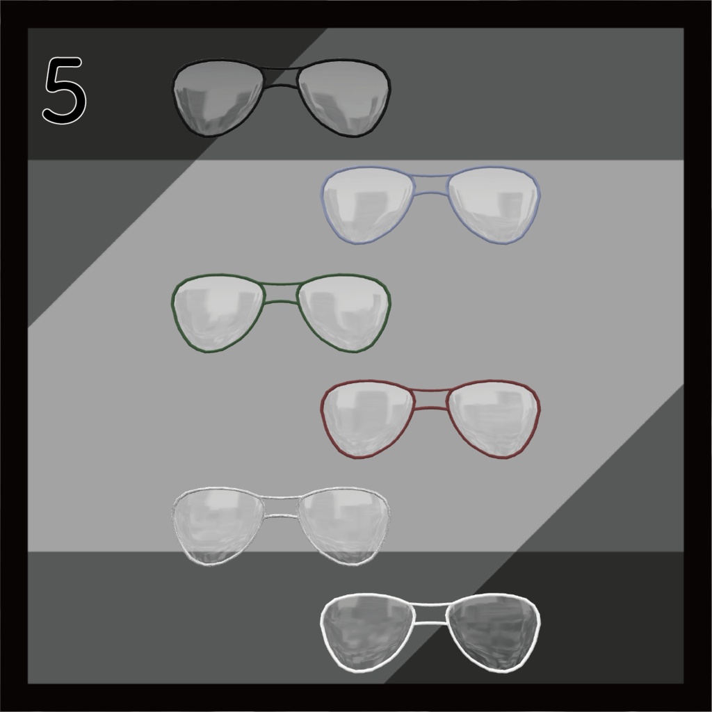 VRChat想定3Dアクセサリー【Float Glasses】