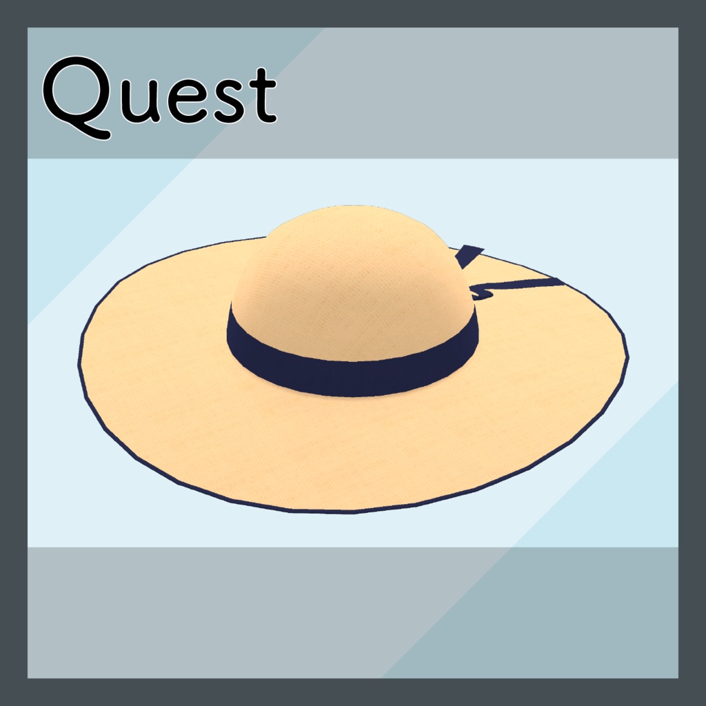 VRChat想定3Dアクセサリー【Straw Hat】