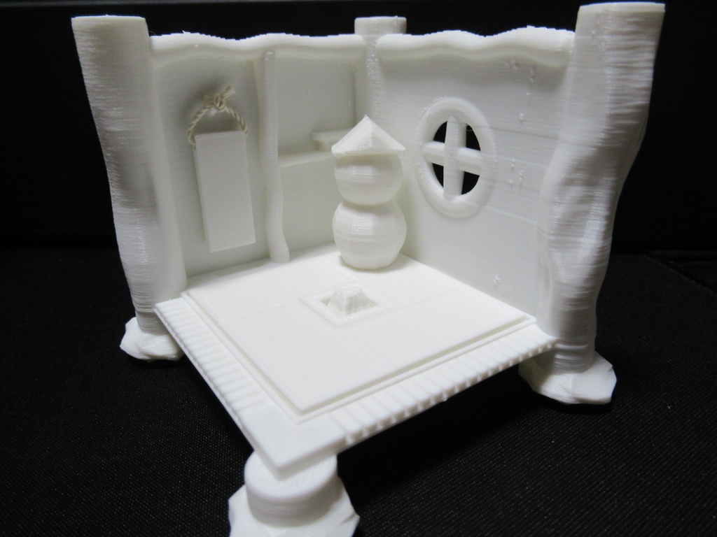 【ミニスタジオ】囲炉裏の間【3Dプリンタ出力品・未塗装】