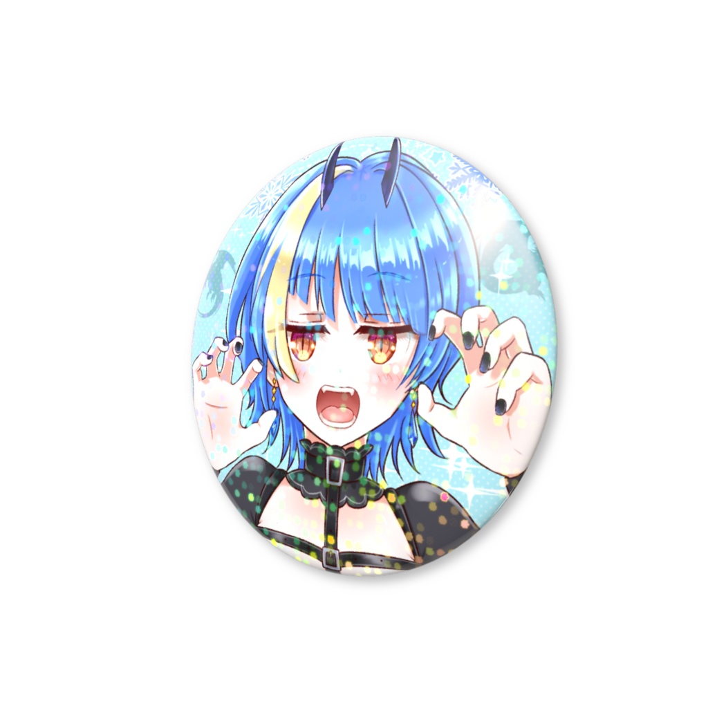 ホログラム缶バッジ_黒輝 美羽 (REALITYアバターイラスト)