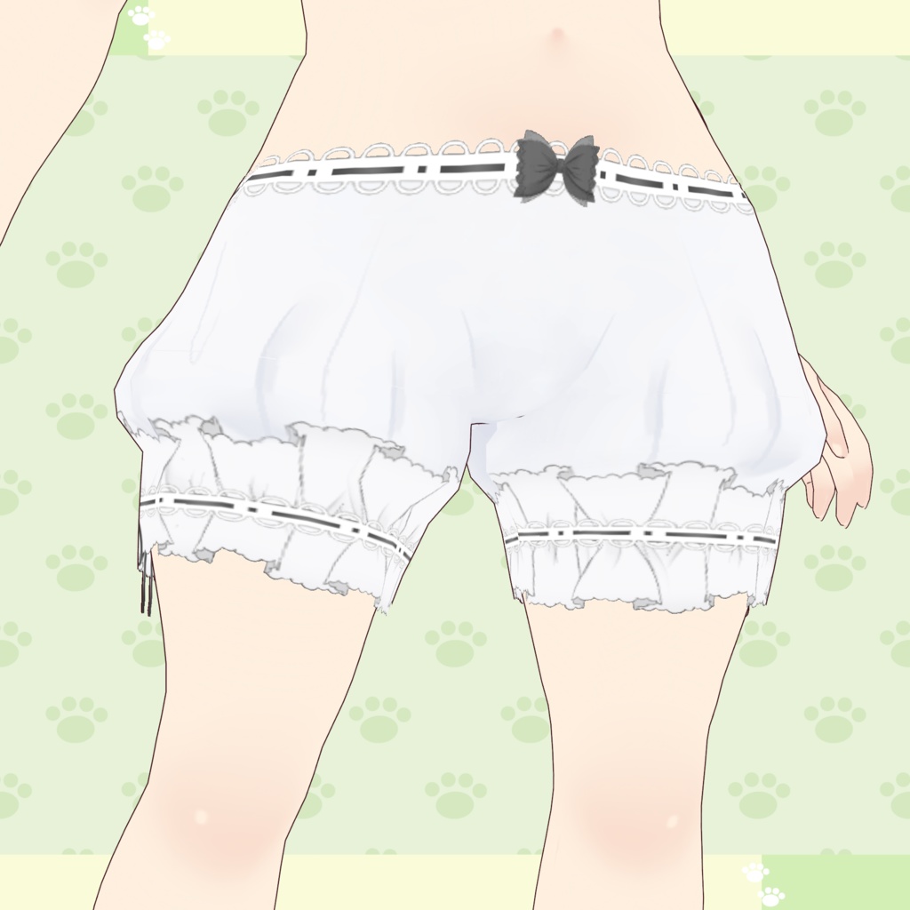 【Vroid】かぼちゃパンツ/ドロワーズ(色変更可能) Puffy Bloomers/Drawers Color Changeable
