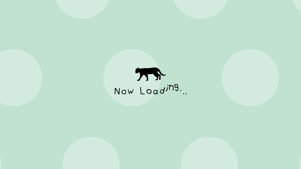 【Vtuber映像素材】歩くネコのロード/待機画面(透過済み) Walking Cat Now Loading Animation(Transparent)