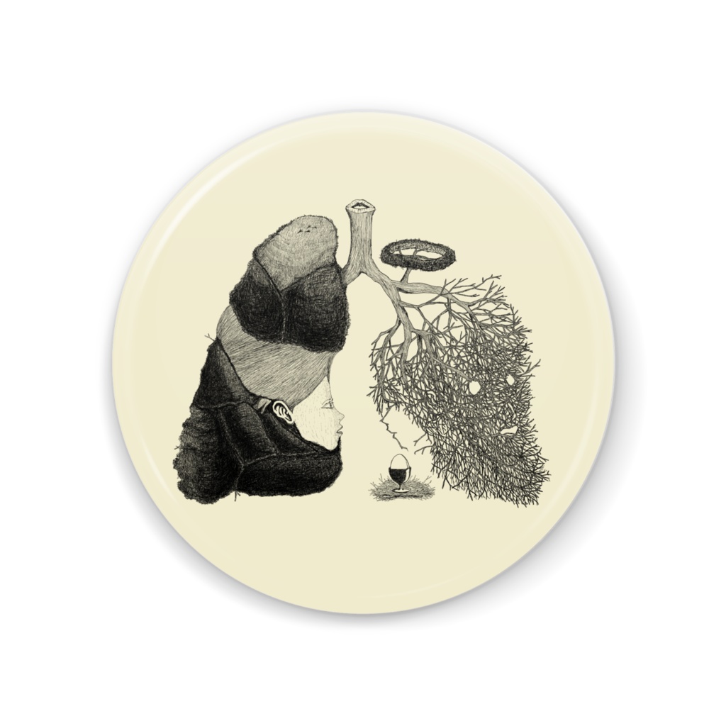 「呼吸と巣」カラー缶ミラー