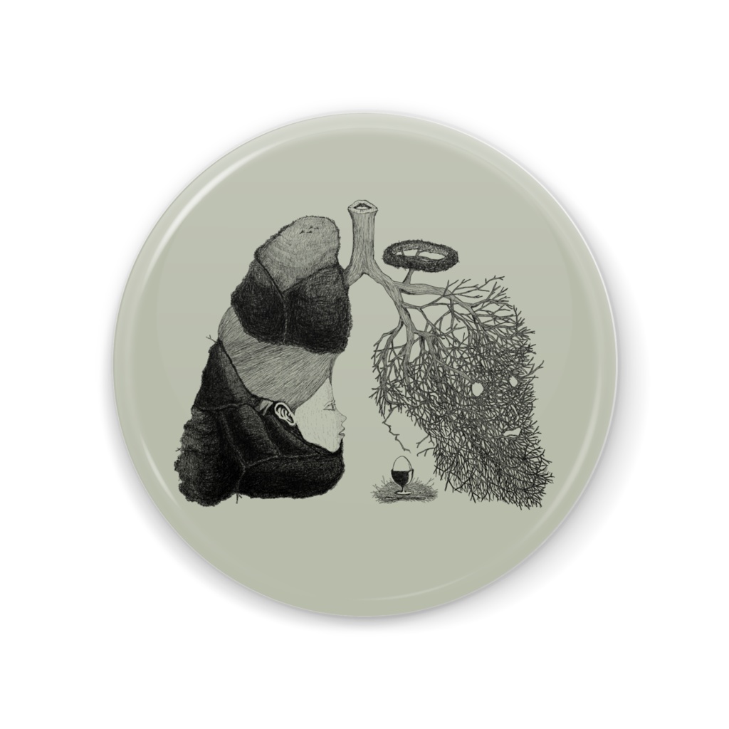 「呼吸と巣」カラー缶ミラー