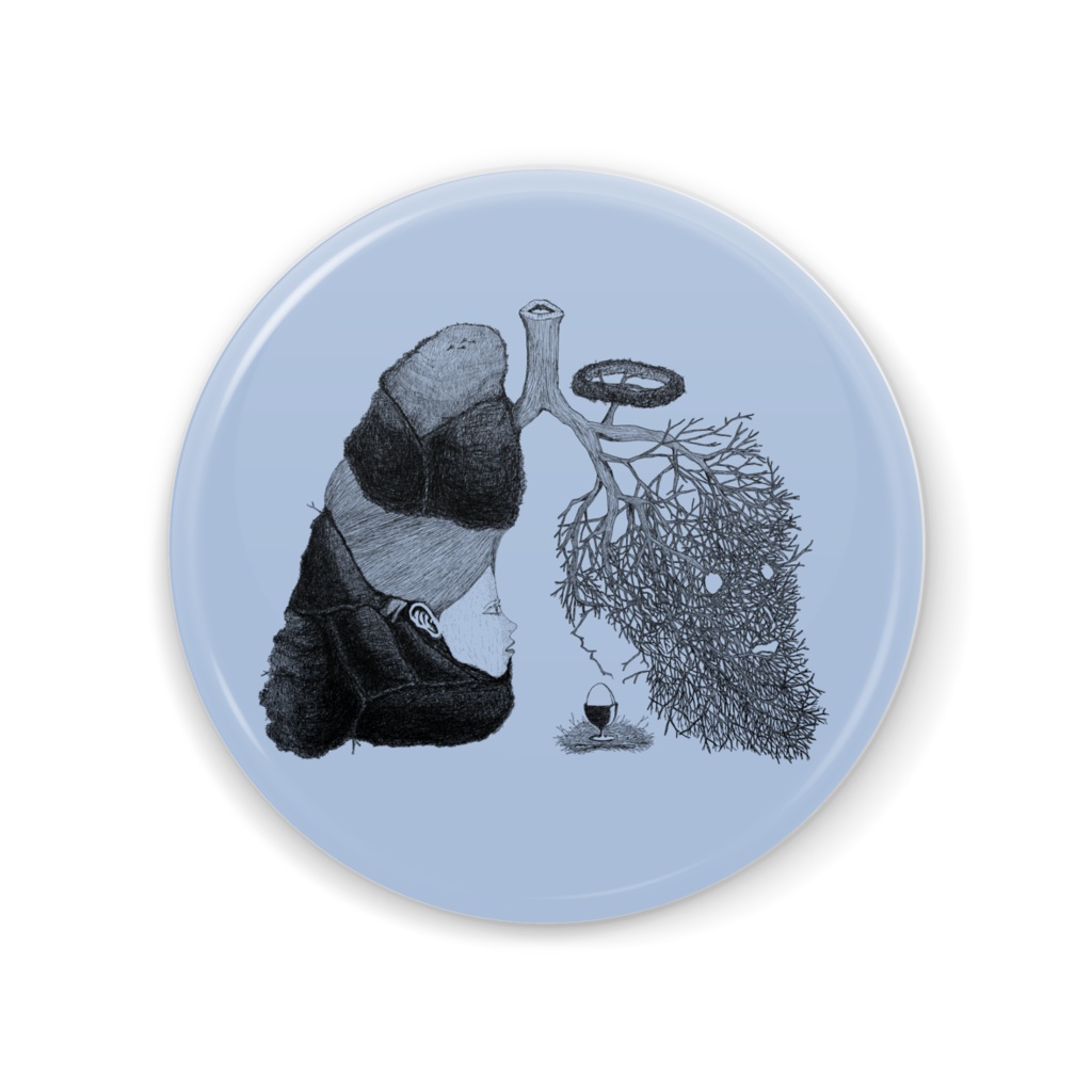 「呼吸と巣」カラー缶ミラー