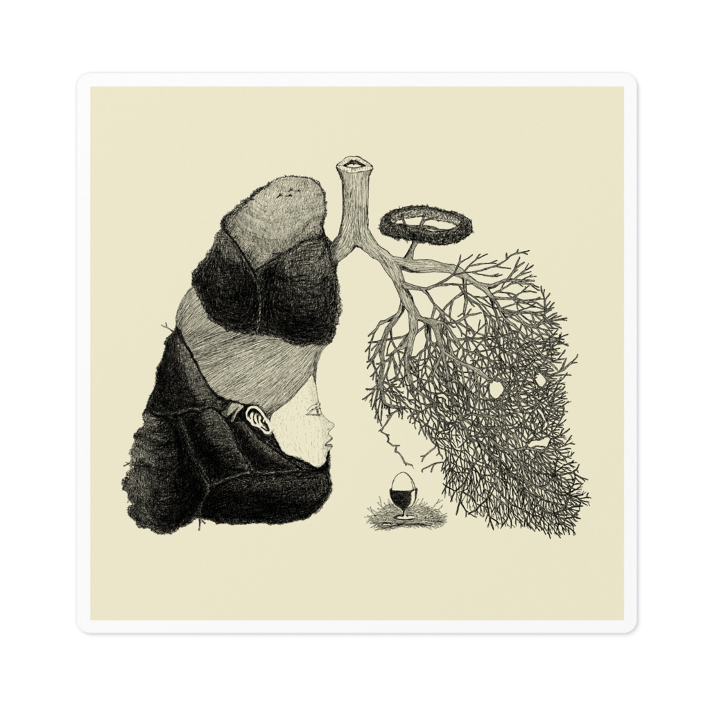 「呼吸と巣」カラーステッカー