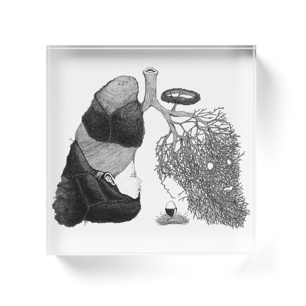 「呼吸と巣」アクリルブロック