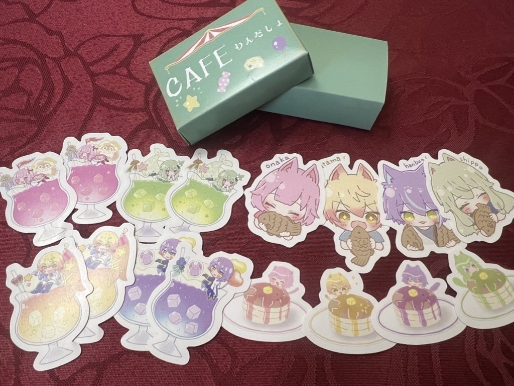 カフェわんだしょマッチ箱付きシール