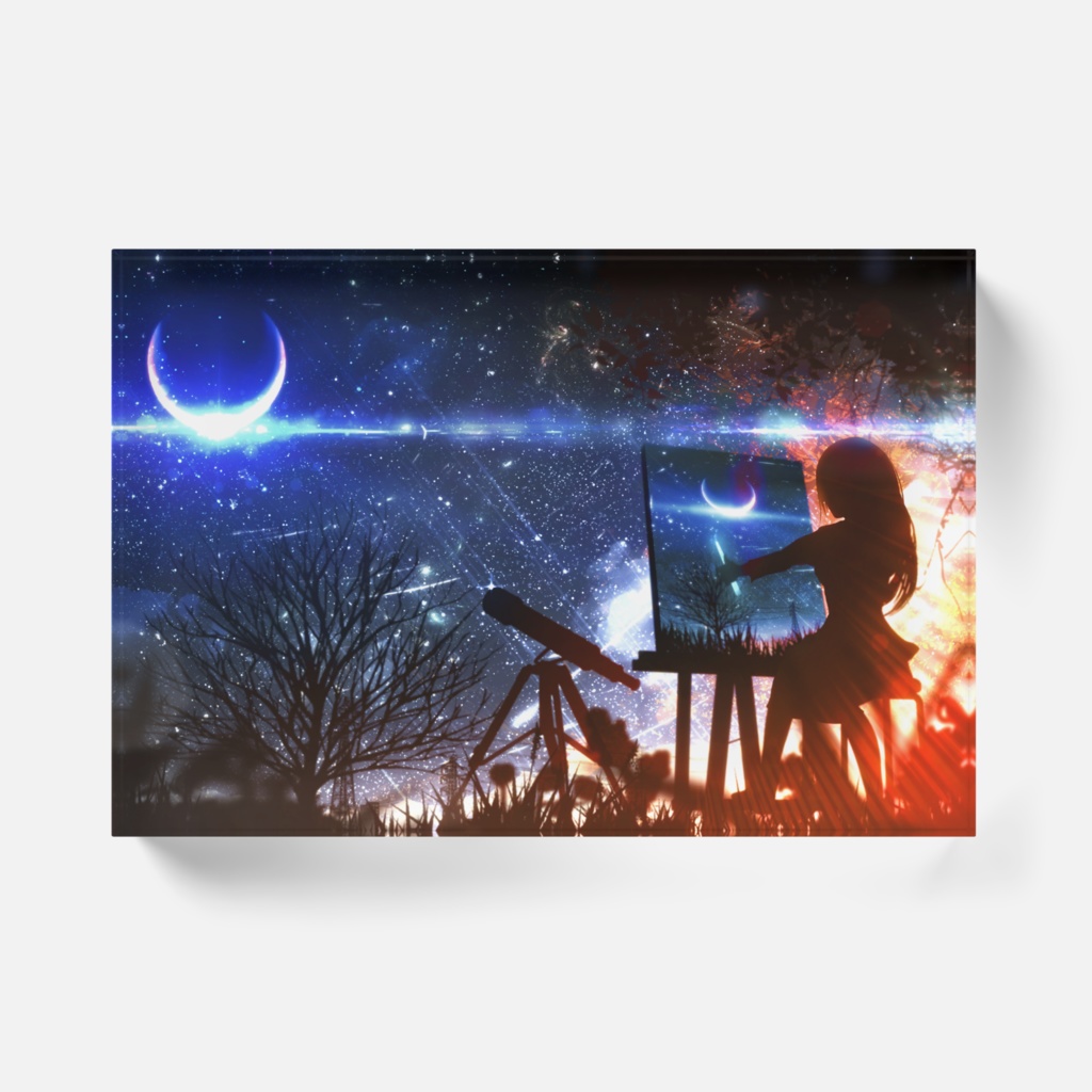 星空のスケッチアクリルブロック