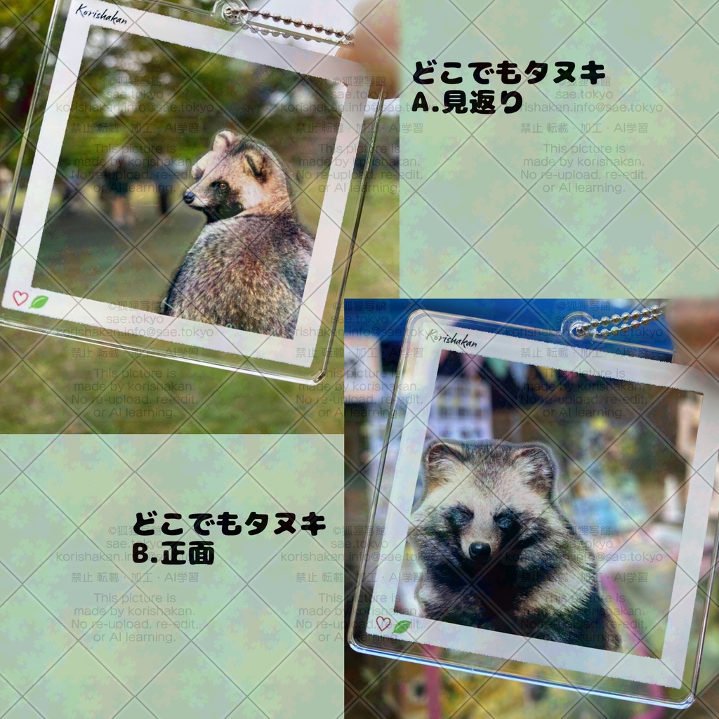 どこでもタヌキ！アクリルキーホルダー
