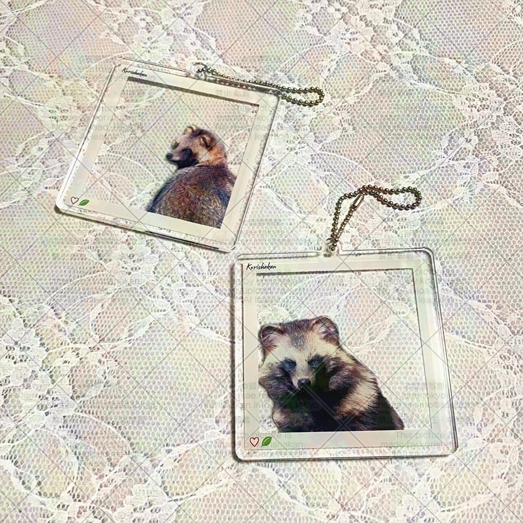 どこでもタヌキ!アクリルキーホルダー