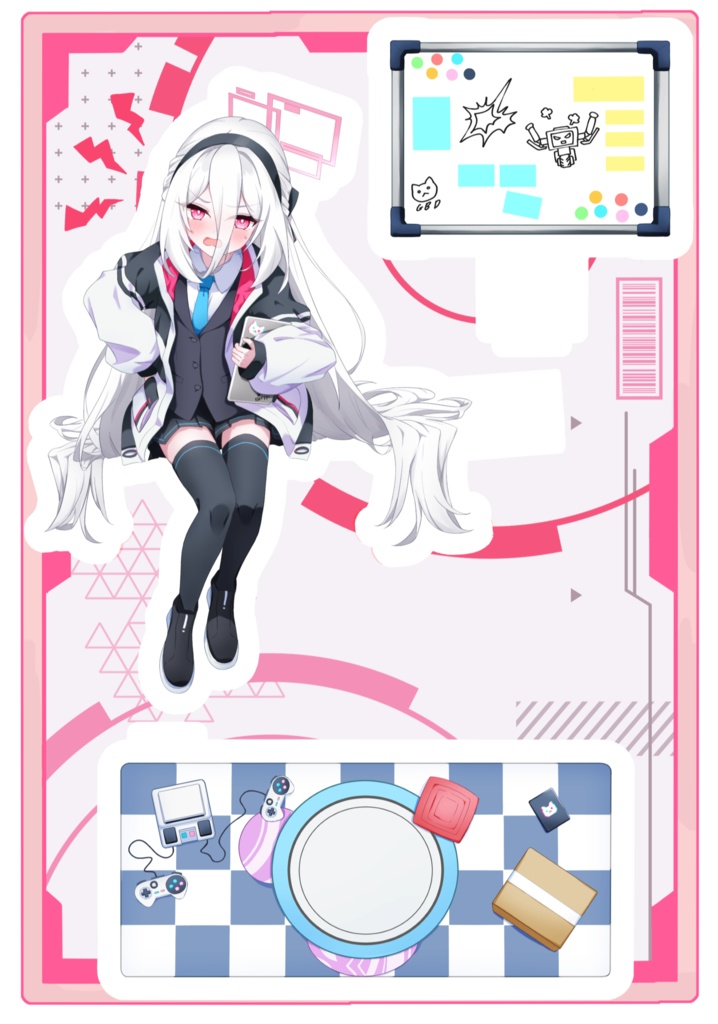 【受注用】ケイのメモボード付きお座りアクリルジオラマ