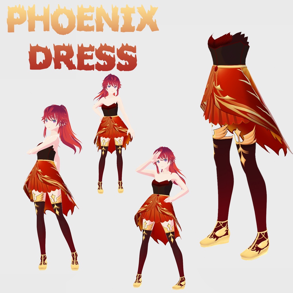 [VRoid] Phoenix Dress // フェニックスドレス