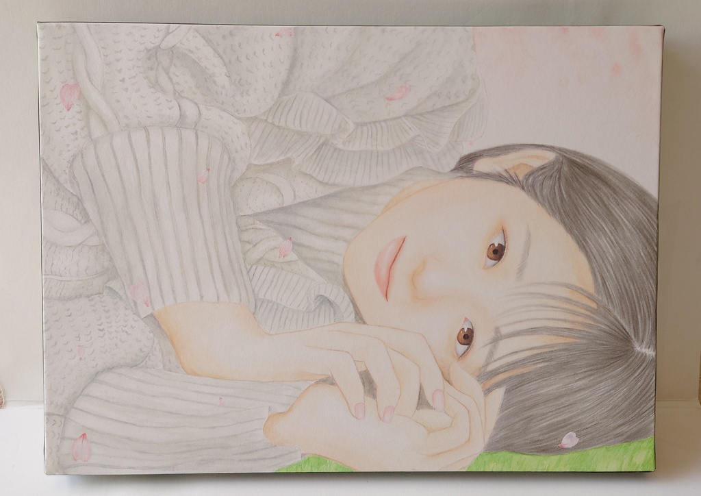 水彩原画 「舞い散る桜」 F4サイズ