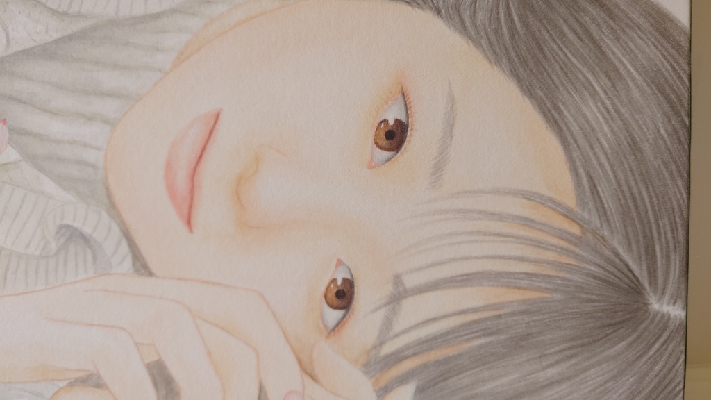 水彩原画 「舞い散る桜」 F4サイズ